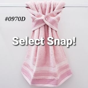 🤍NEW!⬜️  #0970-D■LAST 2️⃣Pink/striped Hang'N'Snap HAND Towel Select snap